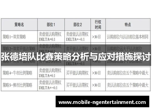 张德培队比赛策略分析与应对措施探讨